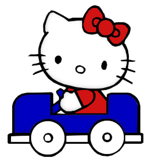 Hello Kitty blue car